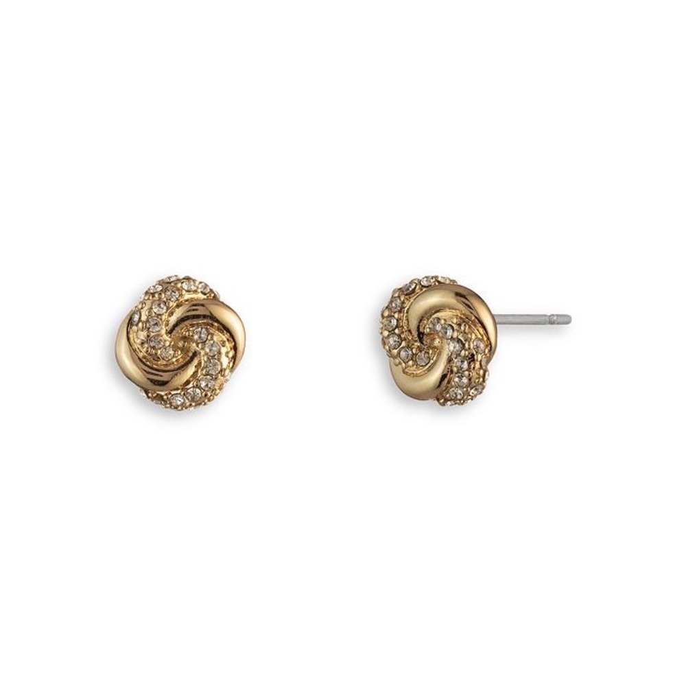 Ralph Lauren Gold-Tone Pave Knot Earrings (Perfect condition)